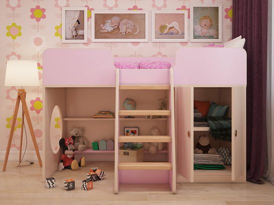 Детская кровать Принцесса (Розовая)