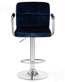 Стул барный DOBRIN KRUGER ARM (синий велюр (MJ9-117))