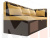 Кухонный диван Метро с углом справа (Желтый\коричневый)