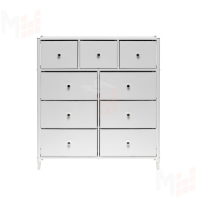 Комод Leset Нирита/Хайди, 9 ящиков, Белый (Белый/Белый)