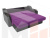 Прямой диван аккордеон Сенатор 100 (Фиолетовый\Черный)
