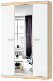 Шкаф для одежды СОНАТА ШСЗ-1300 Дуб Сонома Белый глянец