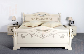 Кровать Людмила 16 Ясень жемчужный с патиной 1200х2000