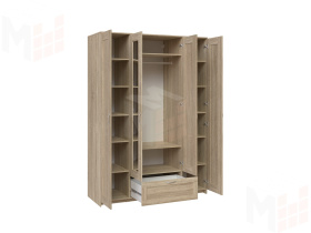 Шкаф Сириус 4 двери 1 ящик (2 зеркала) высокий, сонома