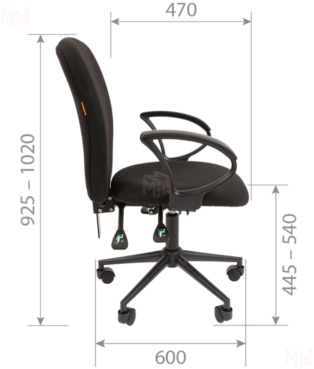 Кресло для оператора CHAIRMAN 9801 BLACK
