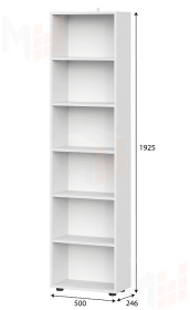 Стеллаж с полками Токио Белый текстурный