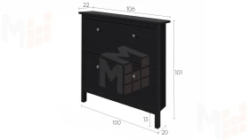 Тумба для обуви из массива Кымор 107 черная