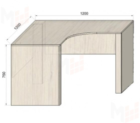Кровать-чердак Фанки Хоум с тумбой и письменным столом Фанки Тайм