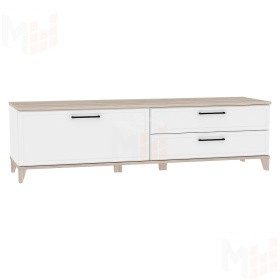  Тумба ТВ AURELIO 3 Блеквуд сатиновый/Белый