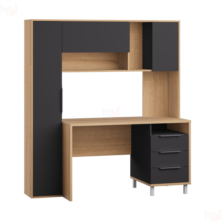 Стол рабочий Комфорт 12.95 N Дуб сонома, Темно - серый