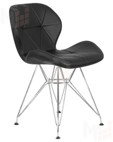 Стул обеденный DOBRIN BUTTERFLY CHROME (ножки хром, цвет чёрный)