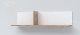 Полка ПЛ-1 Эго Дуб Крафт Золотой/Белый Глянец