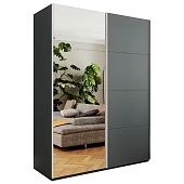 Шкаф-купе Эста 2-х дверный Медиум (4 ЛДСП / 4 Зеркала) 160 см.