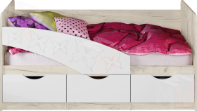 Кровать Бабочки 1,6 МДФ шарли белый