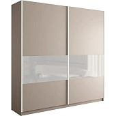 Шкаф-купе Прайм Широкий 2-х дверный 220 см, Кашемир/Белое стекло