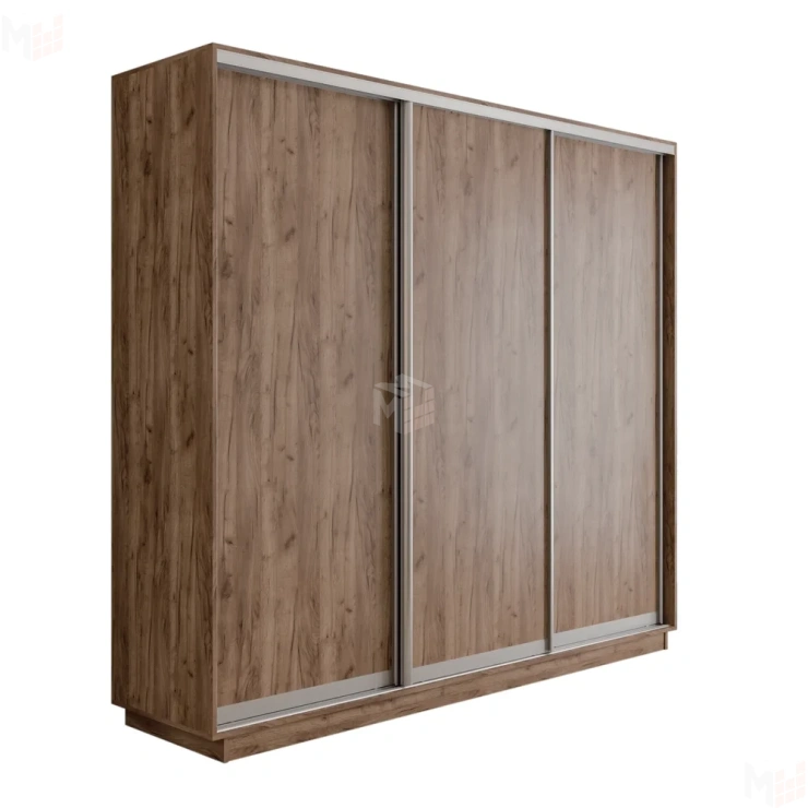 Шкаф-купе Оптим 3-х дверный  1 секция (ЛДСП)  180 см. 1 штанга, 11 полок