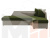 Угловой диван Андора правый угол (Зеленый\Бежевый)