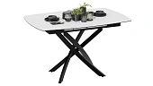Стол обеденный раздвижной Манхеттен Т1 Черный муар, Стекло матовое белое