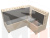 Кухонный угловой диван Мирта правый угол (Бежевый)