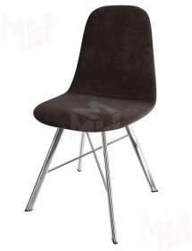Стул Кассиопея (велюр шоколад, ноги хром)