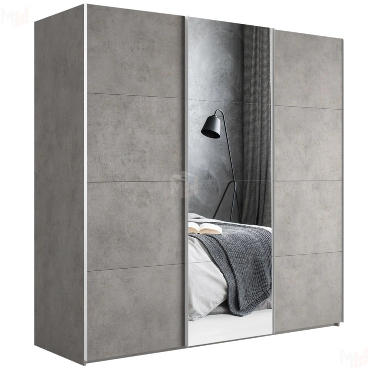 Шкаф-купе Эста 3-х дверный Медиум (4 посредине) (4 Зеркала / 8 ЛДСП) 300 см.