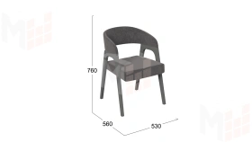 Кресло Техас 1 - W-101  Графит, тк. №209 Велюр Jercy stone