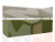 Кухонный прямой диван Стоун с углом (Зеленый\Бежевый)