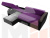 Угловой диван Форсайт левый угол (Фиолетовый\Черный)