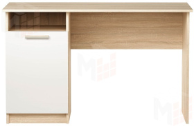Компьютерный стол ПКС-12  Дуб Сонома - Белый глянец