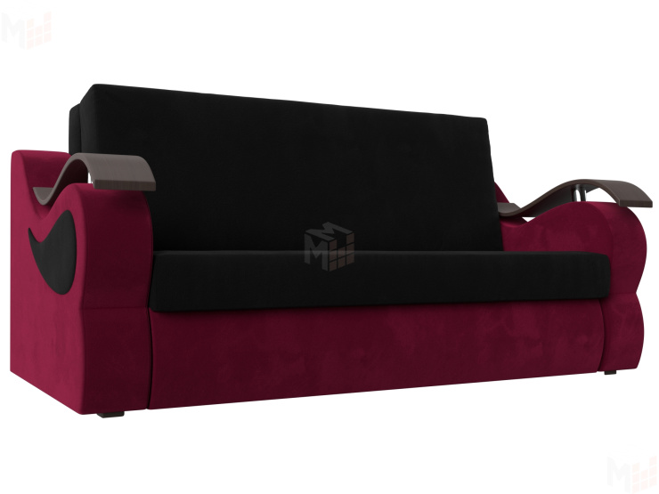 Прямой диван Меркурий 140 (Черный\Бордовый)