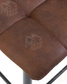 Стул барный DOBRIN NICOLE (черные матовые ножки, коричневая микрофибра (PK-03))