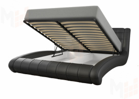 Кровать Шарлотта с подъемным механизмом (бежевый кожзам) 140*200 см