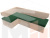 Кухонный угловой диван Омура левый угол (Зеленый\Бежевый)