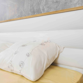 Кровать Айрис 306 Люкс (1800) Белый/Дуб золотистый