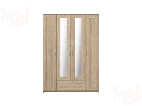 Шкаф Сириус 4 двери 1 ящик (2 зеркала) высокий, сонома