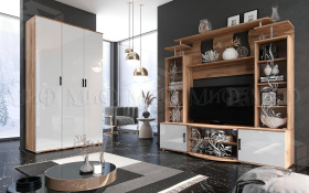 Гостиная Виста (крафт золотой/белый глянец)