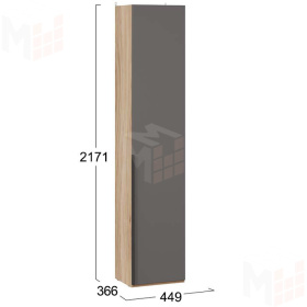 Шкаф для белья с глухой дверью Порто - СМ-393.07.211 Графит 