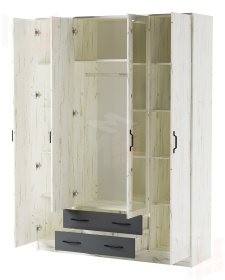 Шкаф Угловой Беатрис Крафт белый-Антрацит