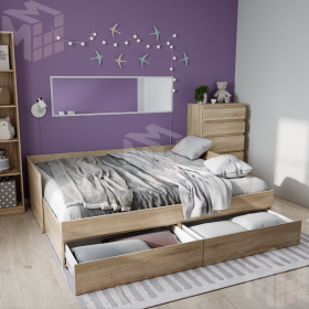 Кровать-кушетка раздвижная Сириус NEW 80*200 сонома