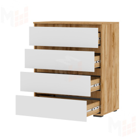 Комод Хелен КМ 02 802 4 ящика  (крафт золотой/белый)