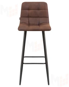 Стул барный DOBRIN NICOLE (черные матовые ножки, коричневая микрофибра (PK-03))