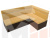 Кухонный угловой диван Классик правый 
угол (Желтый\коричневый)