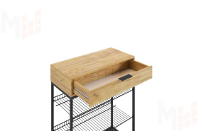 Обувница Краш черный муар/дуб крафт золотой