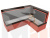 Кухонный угловой диван Уют правый угол (Коралловый\Коричневый)