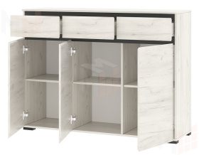 Комод  ГРЕТТА  3С3Я  Дуб Крафт белый - Антрацит