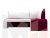 Кухонный угловой диван Кармен правый угол (Бордовый\Белый)