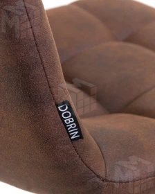 Стул барный DOBRIN NICOLE (черные матовые ножки, коричневая микрофибра (PK-03))