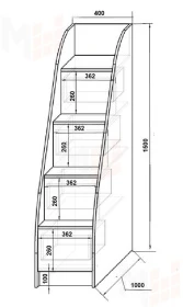 Детская мебель Пираты: кровать-чердак ПР-4/1 + лестница ПР-13/8 + стол КП-13/1