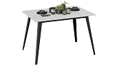 Стол обеденный Равенна Тип 1 Черный муар, Белый бетон