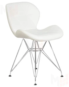 Стул обеденный DOBRIN BUTTERFLY CHROME (ножки хром, цвет белый)